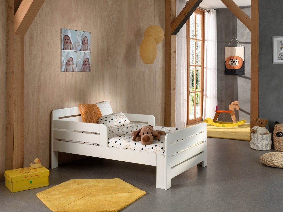 VIPACK - Lit évolutif Jumper Avec Matelas Extensible (160 + 40 cm) - Blanc