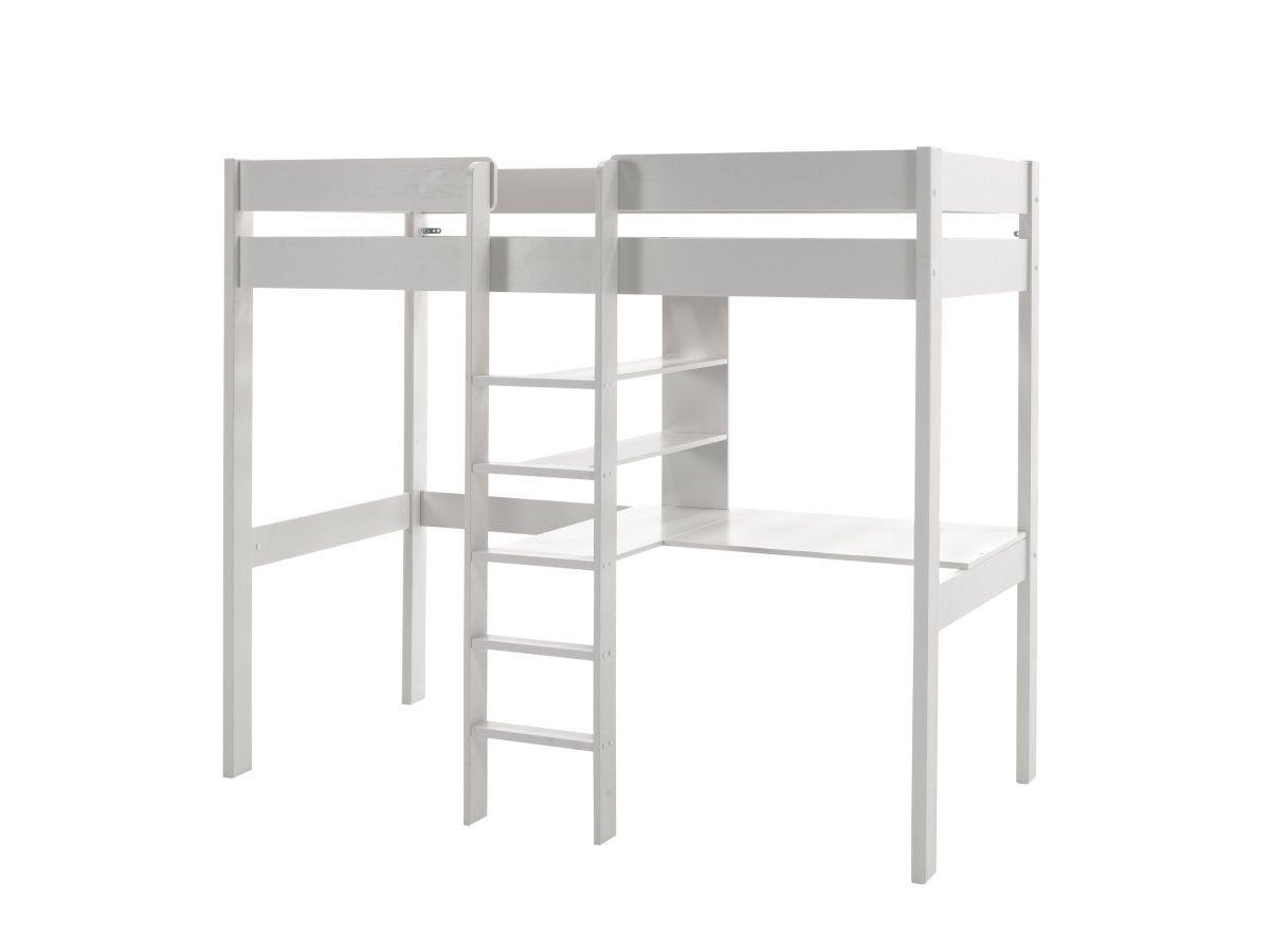 VIPACK - Lit Mezzanine PINO Sans Fauteuil 90 x 200 cm Blanc