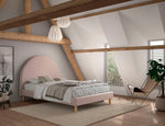 VIPACK - Lit Lune 140 X 200 Cm Rose Boucle