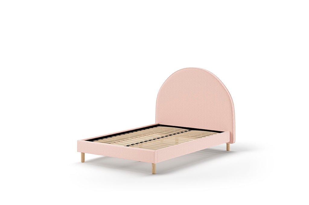 VIPACK - Lit Lune 140 X 200 Cm Rose Boucle