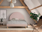 VIPACK - Lit Lune 140 X 200 Cm Rose Boucle