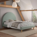 VIPACK - Lit Lune 140 X 200 Cm Vert Boucle