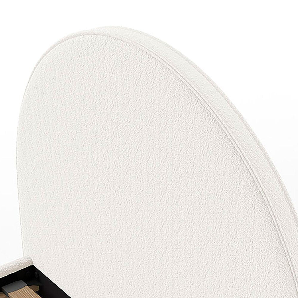 VIPACK - Lit Lune 90 X 200 Cm Blanc Boucle