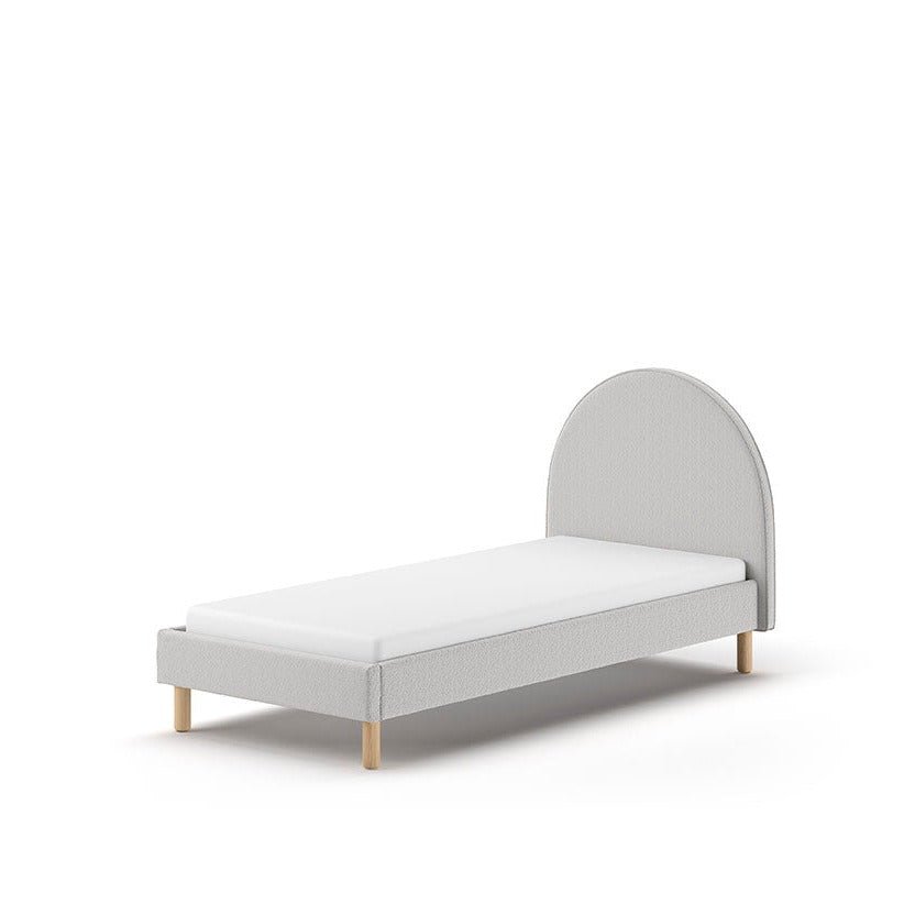 VIPACK - Lit Lune 90 X 200 Cm Gris Boucle
