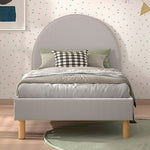 VIPACK - Lit Lune 90 X 200 Cm Gris Boucle