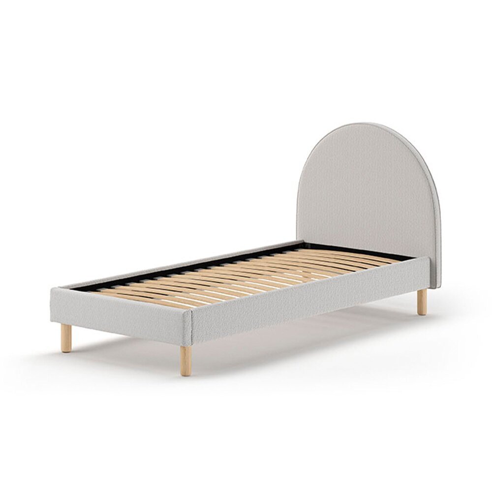 VIPACK - Lit Lune 90 X 200 Cm Gris Boucle