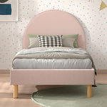 VIPACK - Lit Lune 90 X 200 Cm Rose Boucle