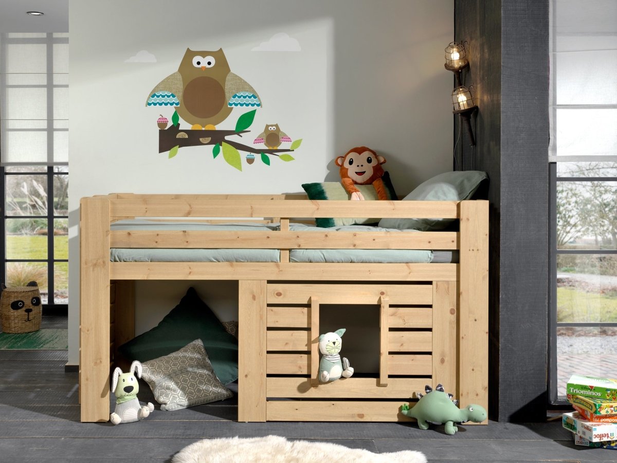 VIPACK - Lit OLIVER Mi - Hauteur - Finition Chêne 90 X 200 Cm