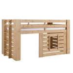 VIPACK - Lit OLIVER Mi - Hauteur - Finition Chêne 90 X 200 Cm