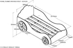 VIPACK - Lit Voiture Princess Pinky Avec Matelas 90 X 200 Cm