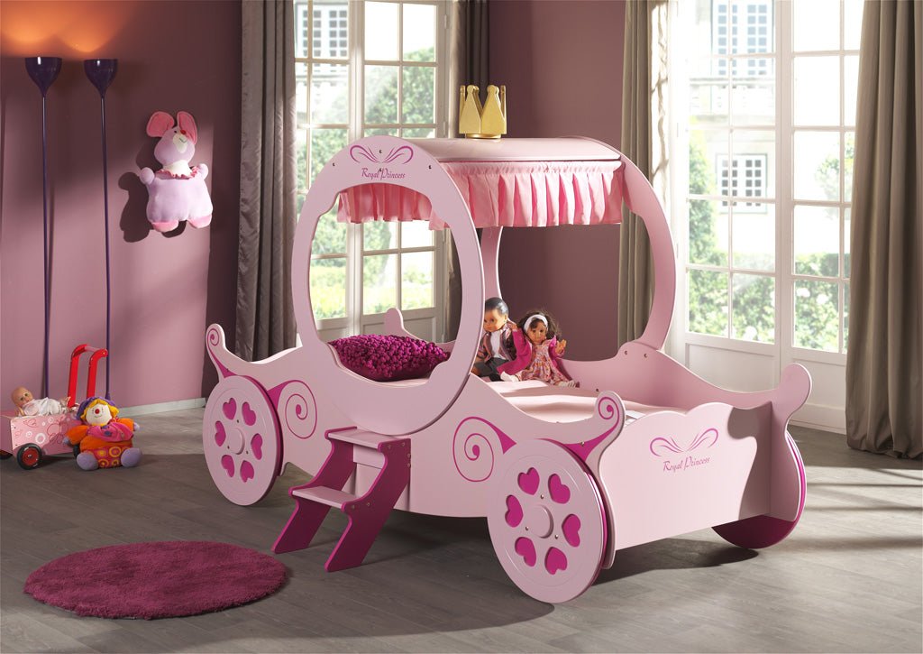 VIPACK - Lit Voiture Royale Princesse Avec Matelas 90 X 200 Cm