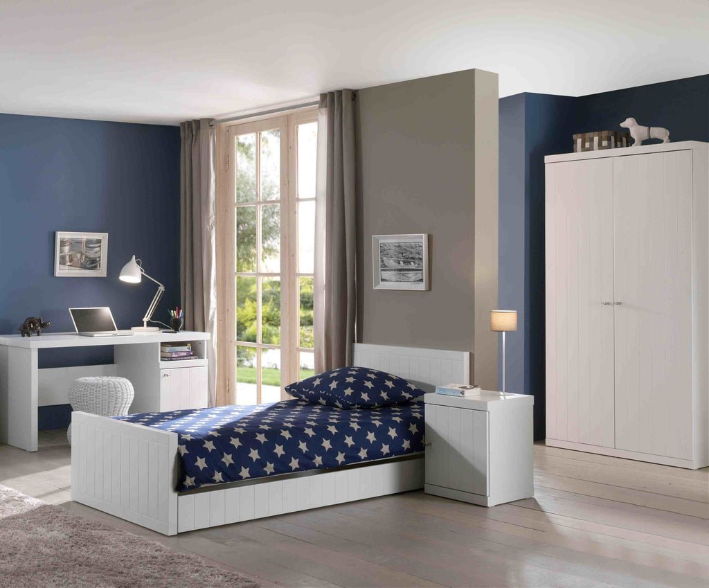 VIPACK - Lit ROBIN 90 x 200 Cm Blanc